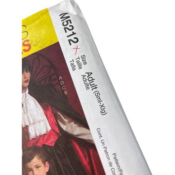 McCalls M5212 Sewing Pattern Size Adults Small-XL Vampire Costume Party UNCUT - Picture 2 of 6